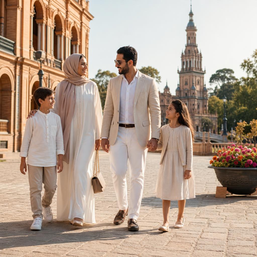 A family enjoying life in Spain